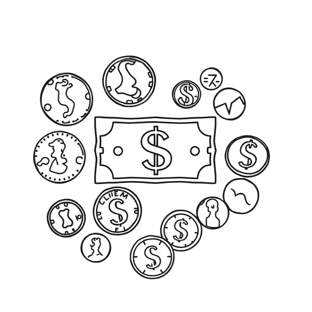 Half-dollar coins and money