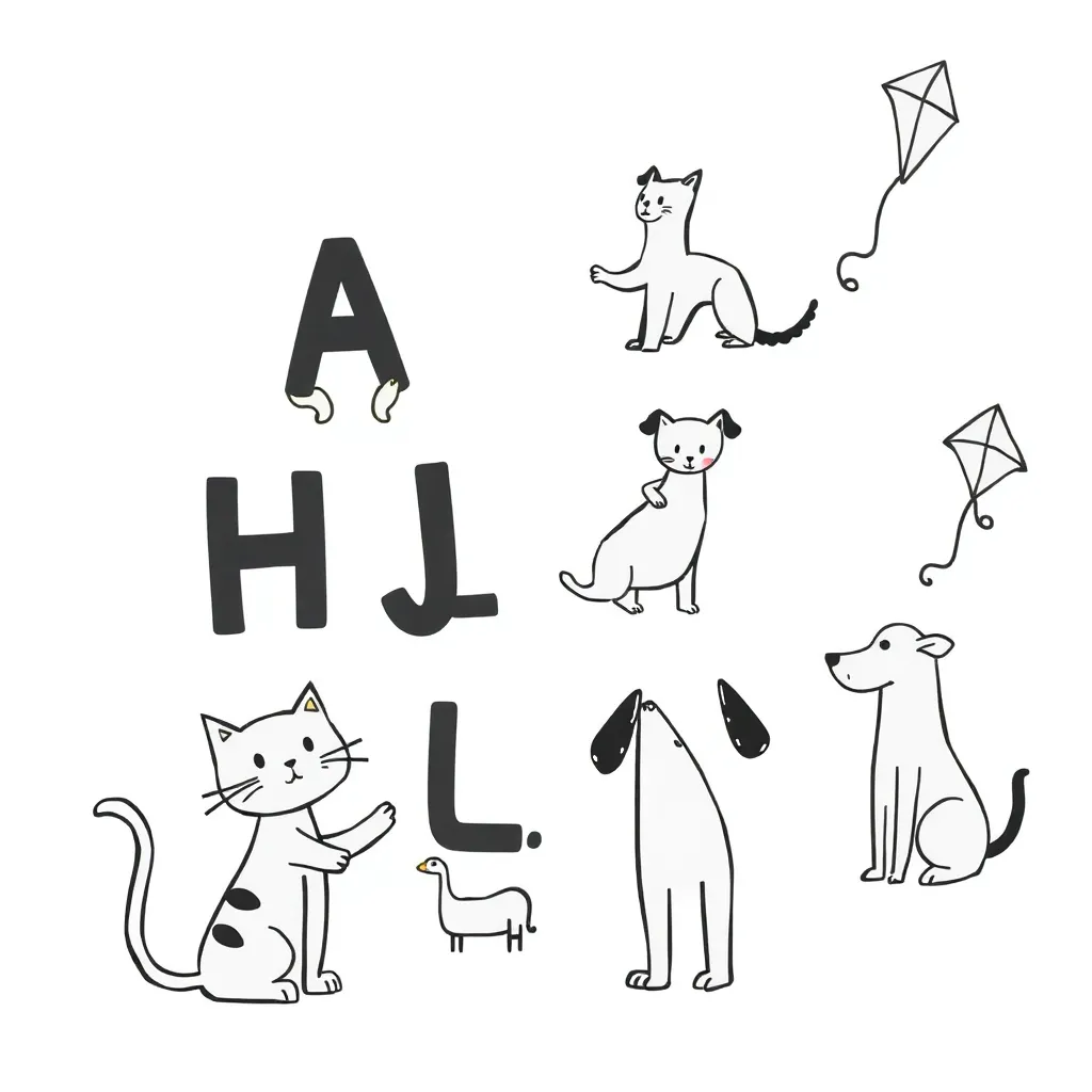 Letter combinations illustration