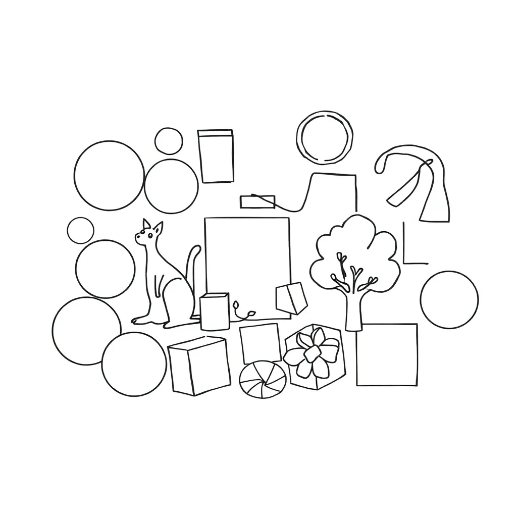 Various 2D and 3D shapes illustration