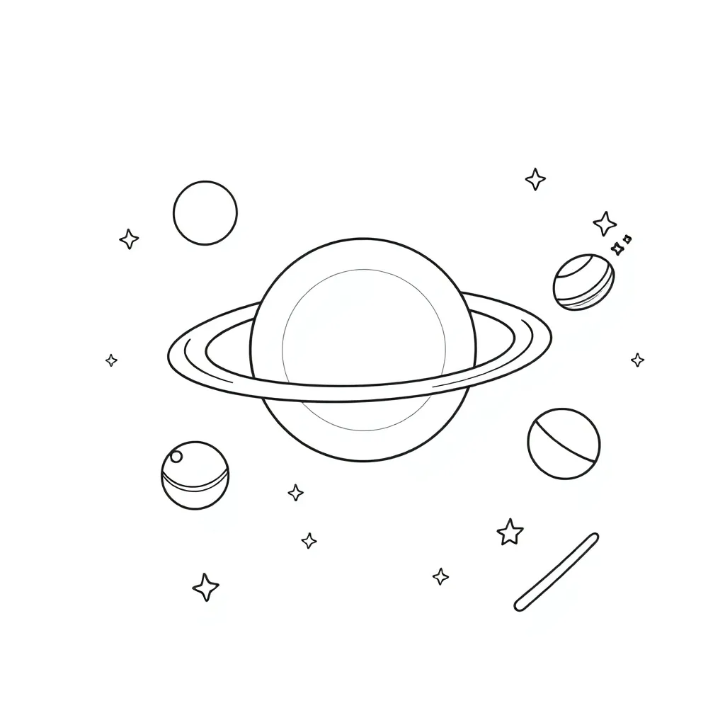 Solar system with planets in orbit