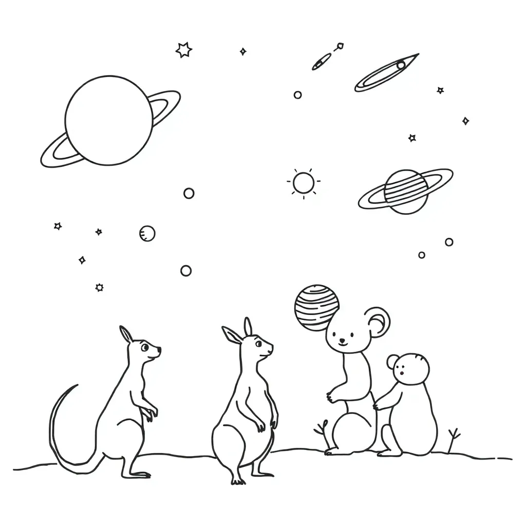 Solar system with planets in orbit