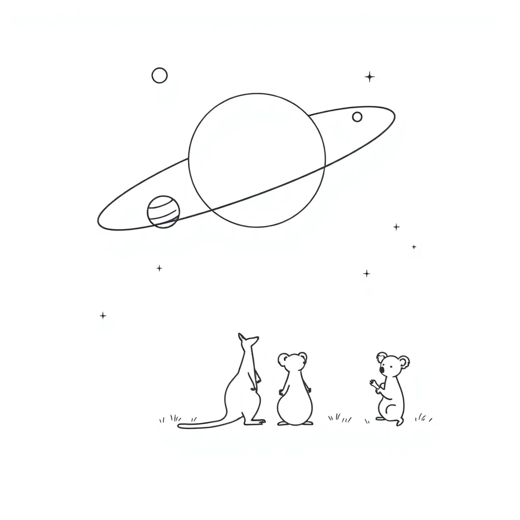 Solar system illustration showing planets orbiting the sun