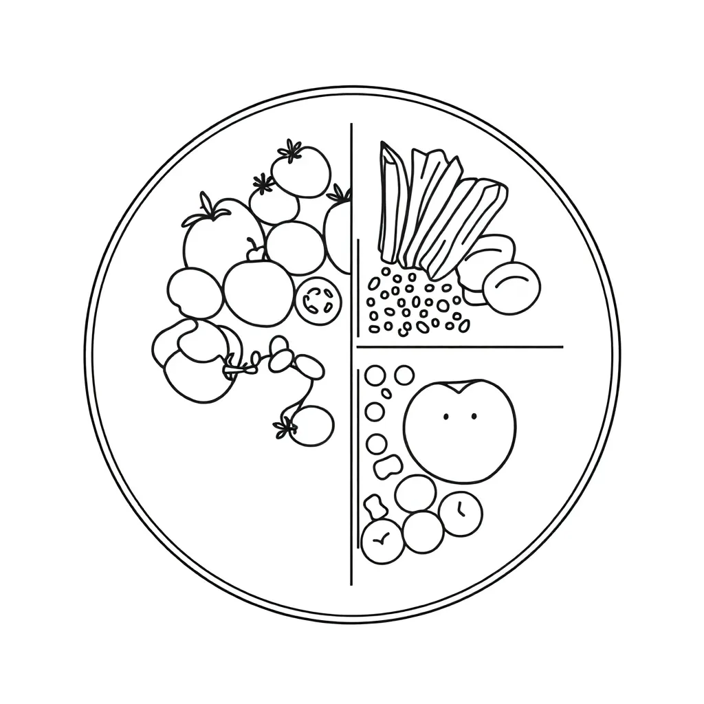 Food groups and nutrition illustration