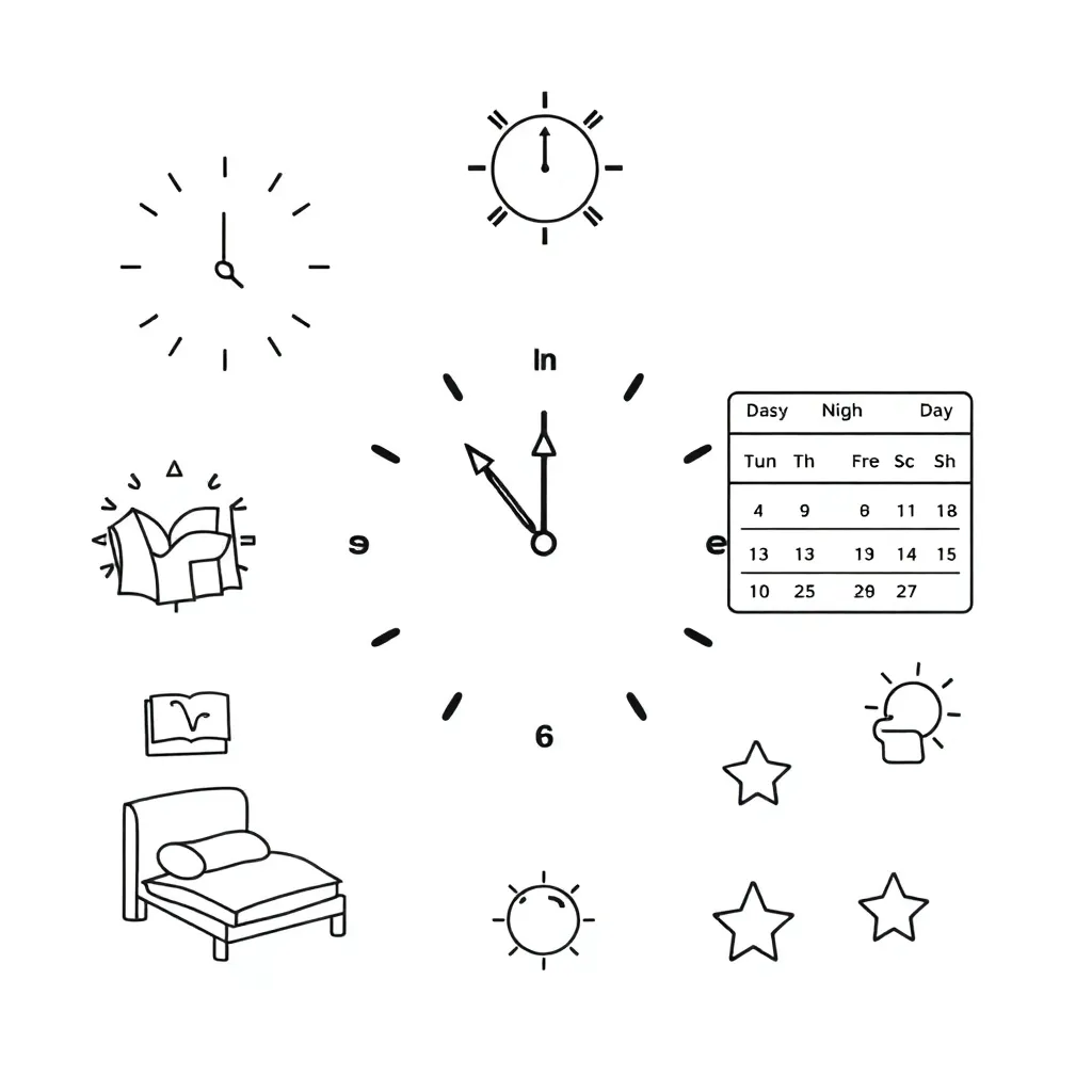 Clock and calendar illustration