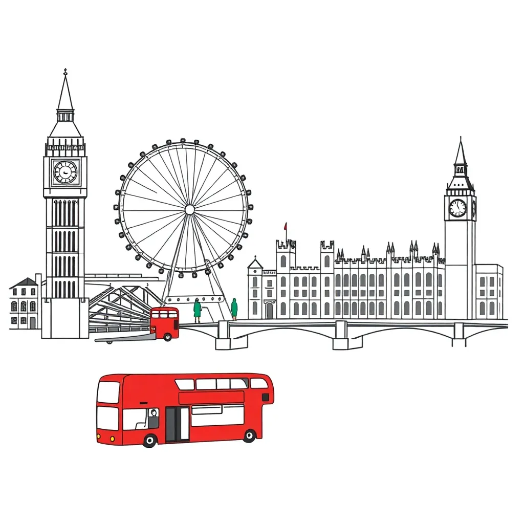 London landmarks illustration