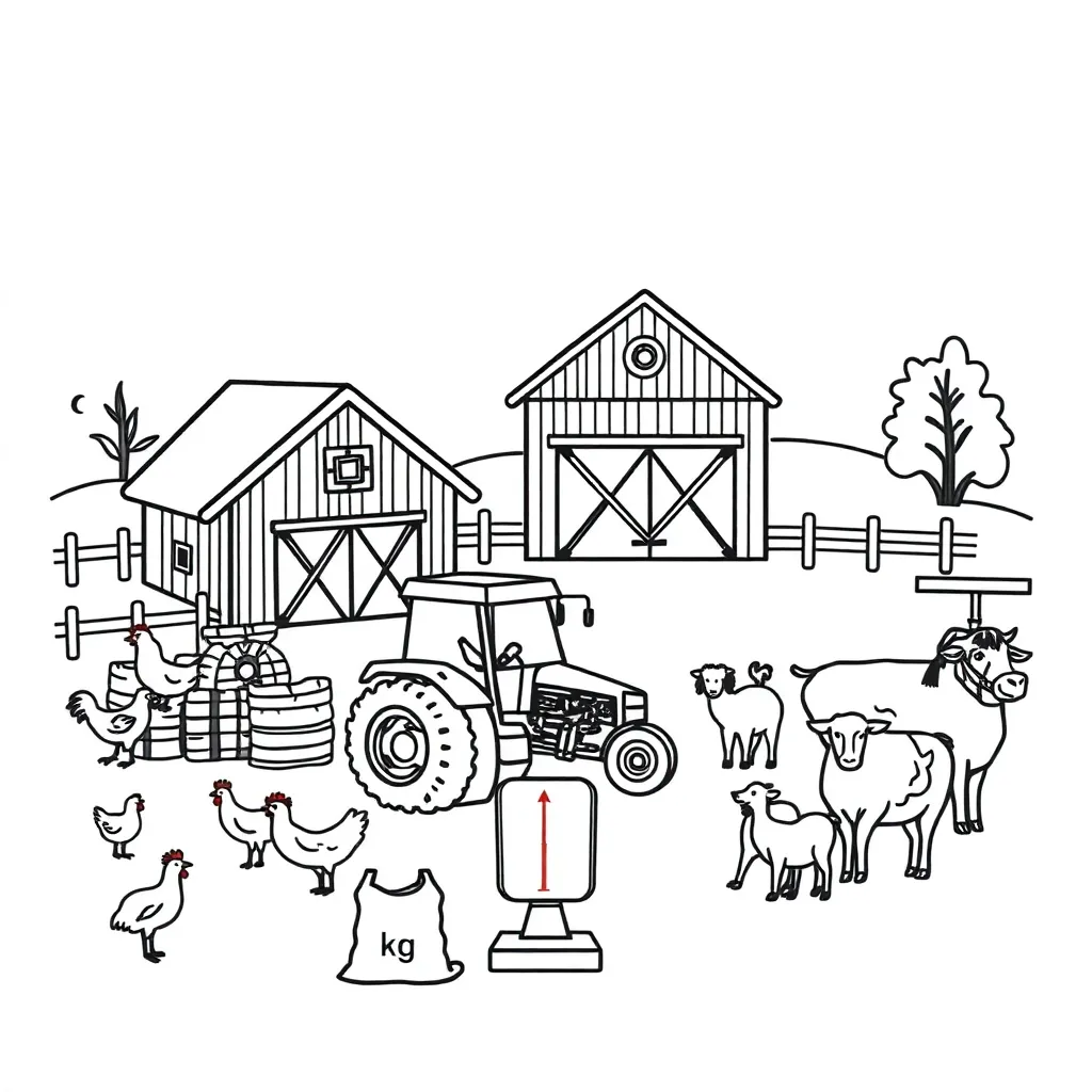 Farm feed bags and calculator