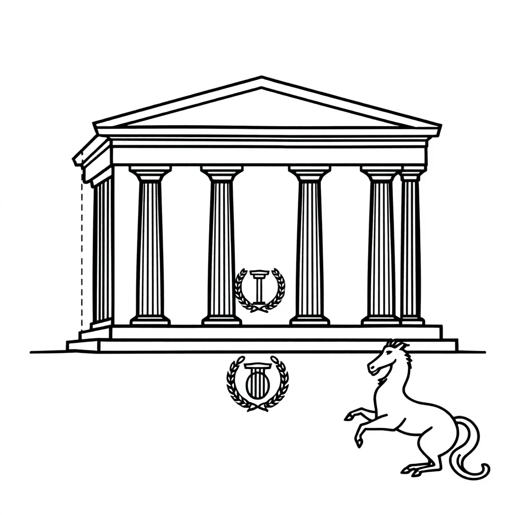 Greek temple with columns
