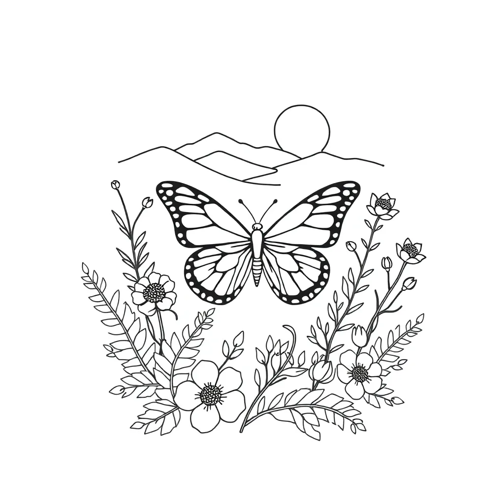 Colourful butterfly illustration