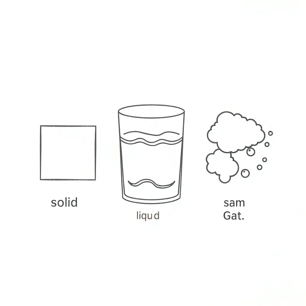 Atoms and molecules in different states of matter