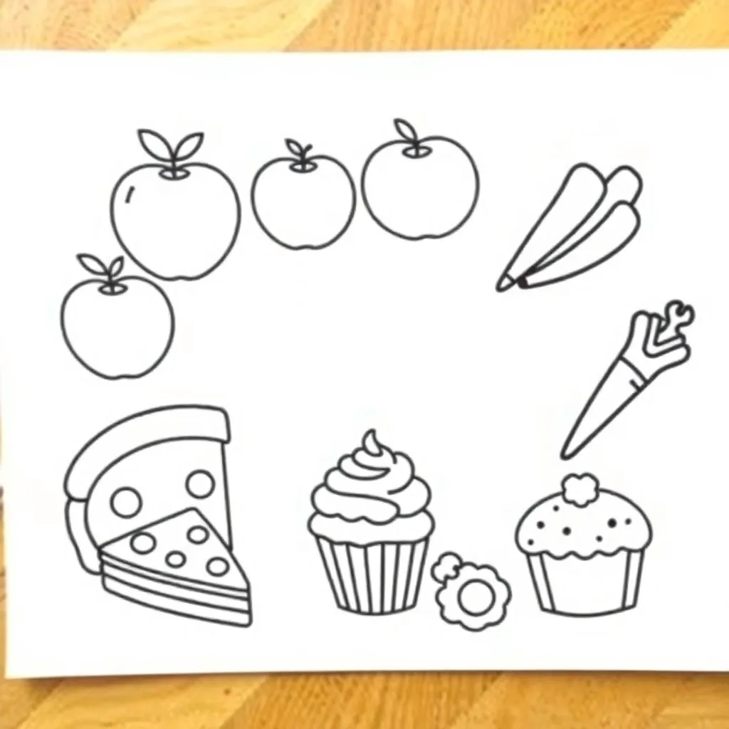 Various foods with descriptive words