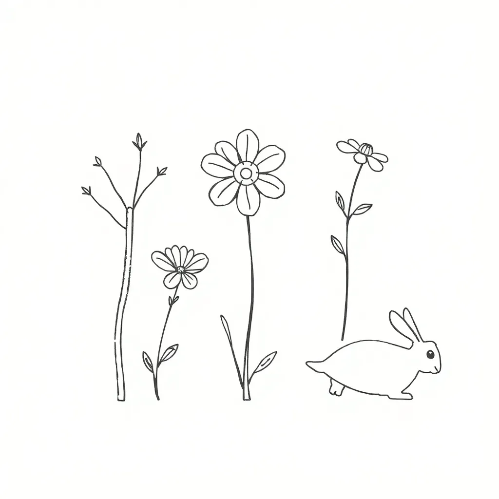 Plant and animal parts illustration