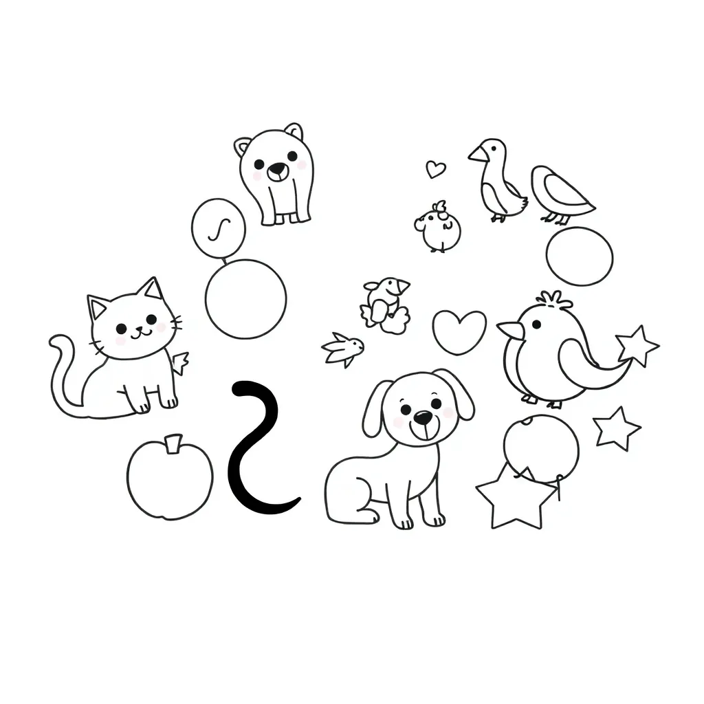 Colorful sight words with pictures