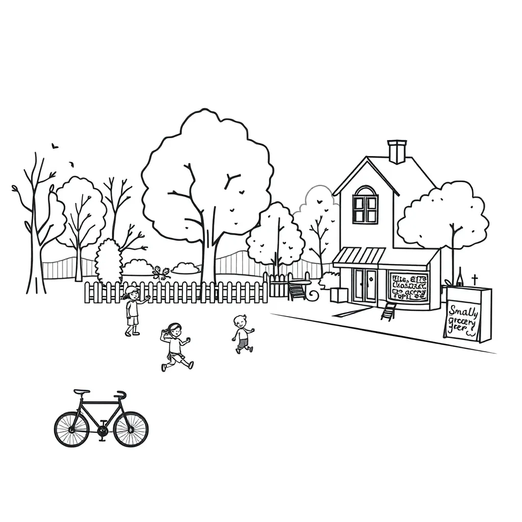 Map and landmarks illustration
