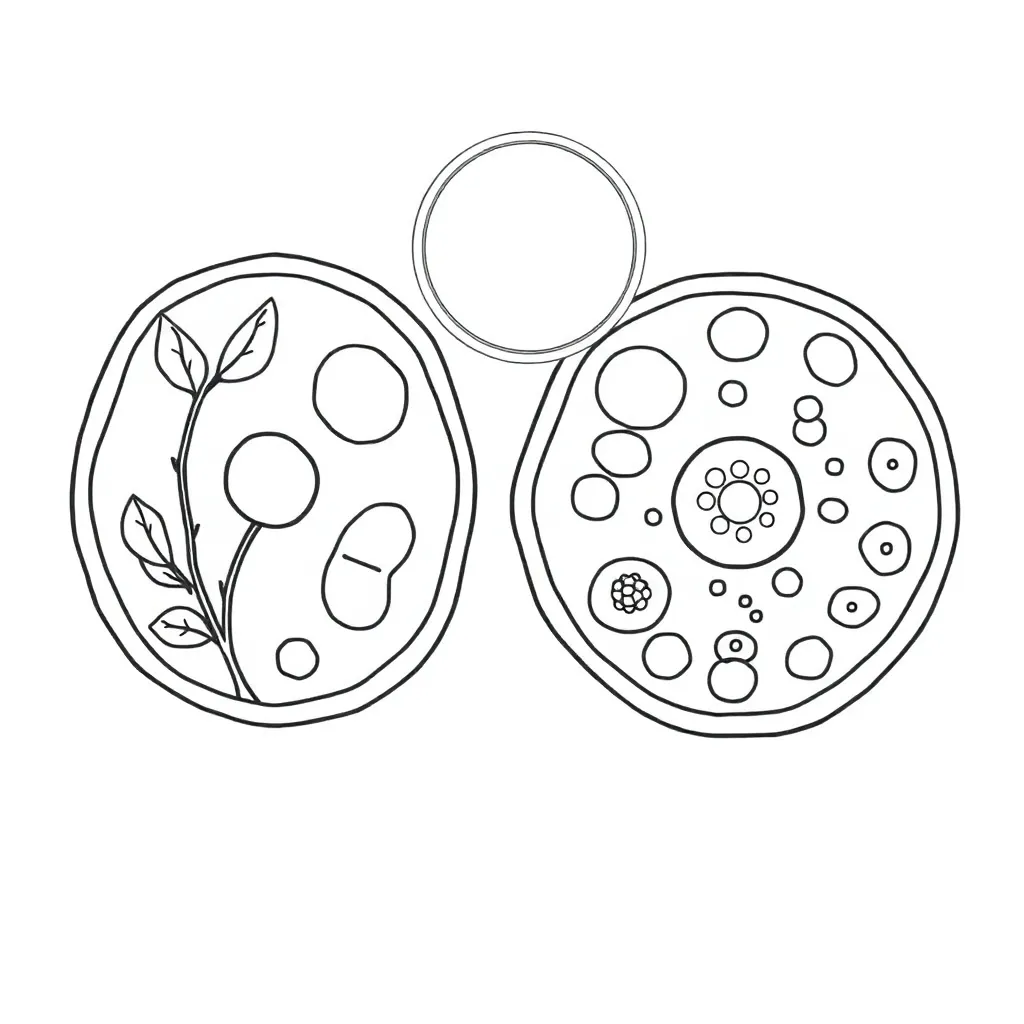 Microscope and cells illustration