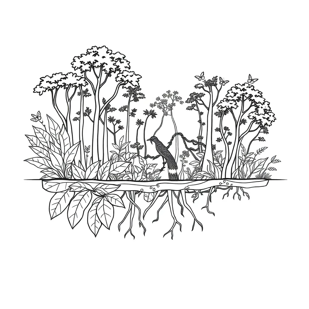 Rainforest layers illustration