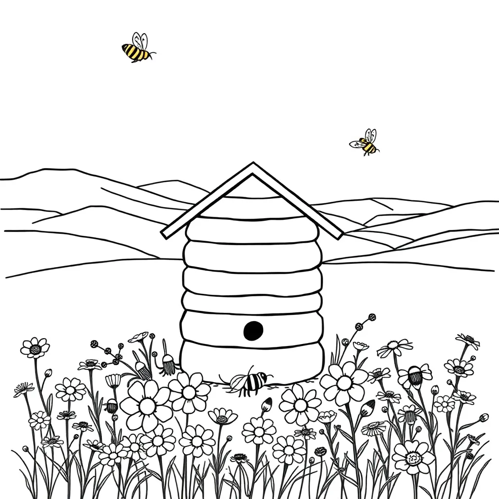 Bees making honey in a hive