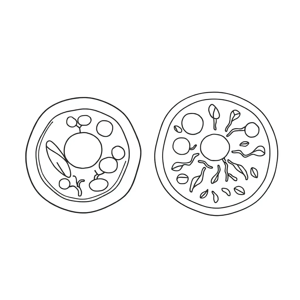 Microscope and cell diagrams