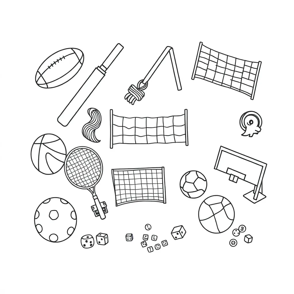 Sports equipment illustration