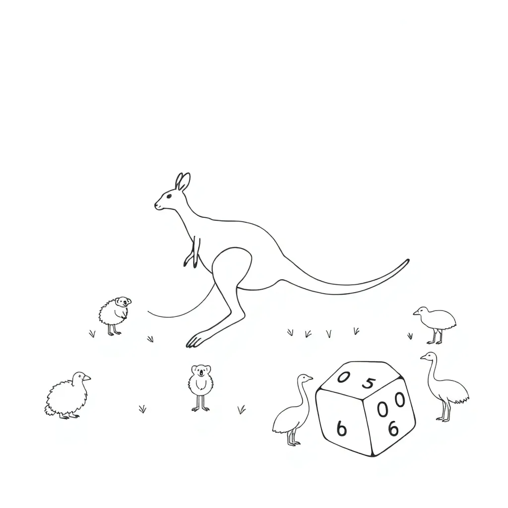 Dice and coins illustration