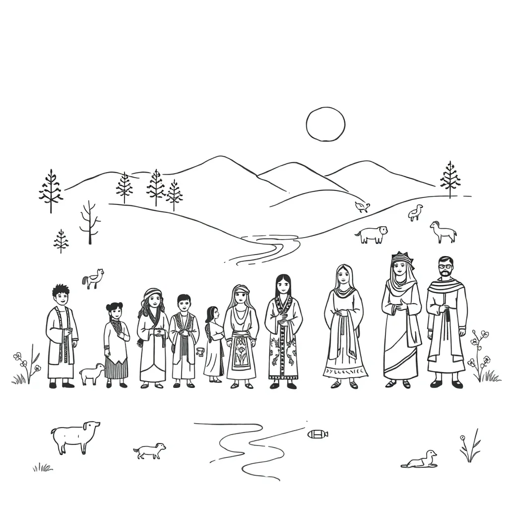 Indigenous people in rainforest setting