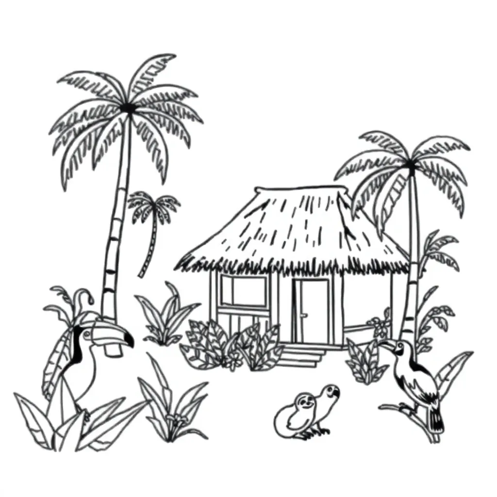Rainforest settlement illustration
