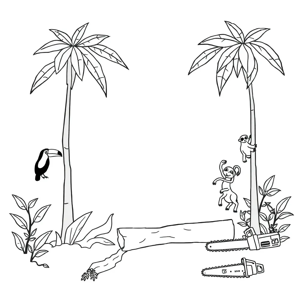 Rainforest under threat illustration