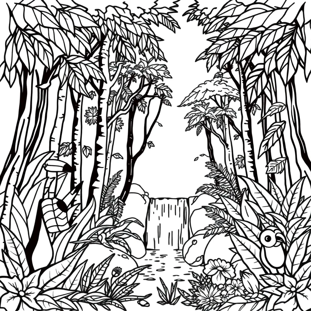 Rainforest ecosystem illustration