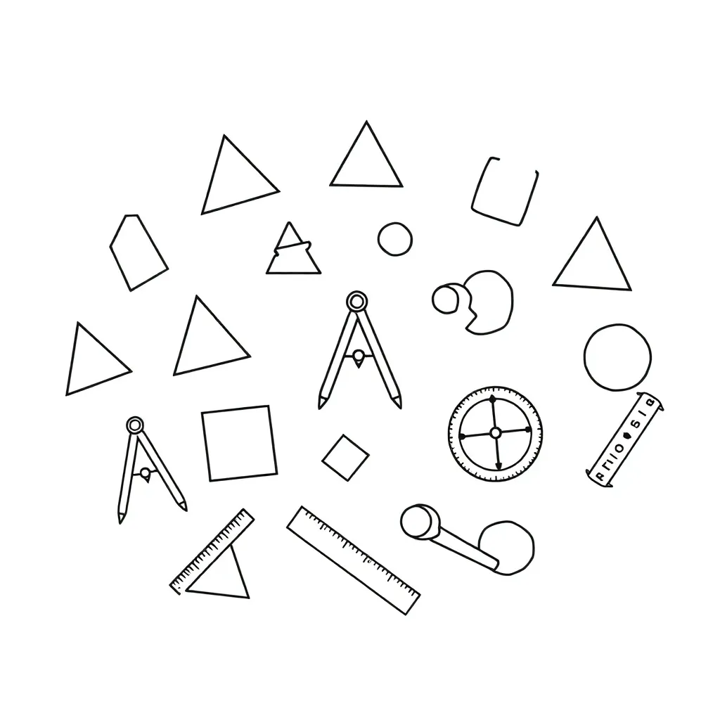 Geometric shapes and measuring tools