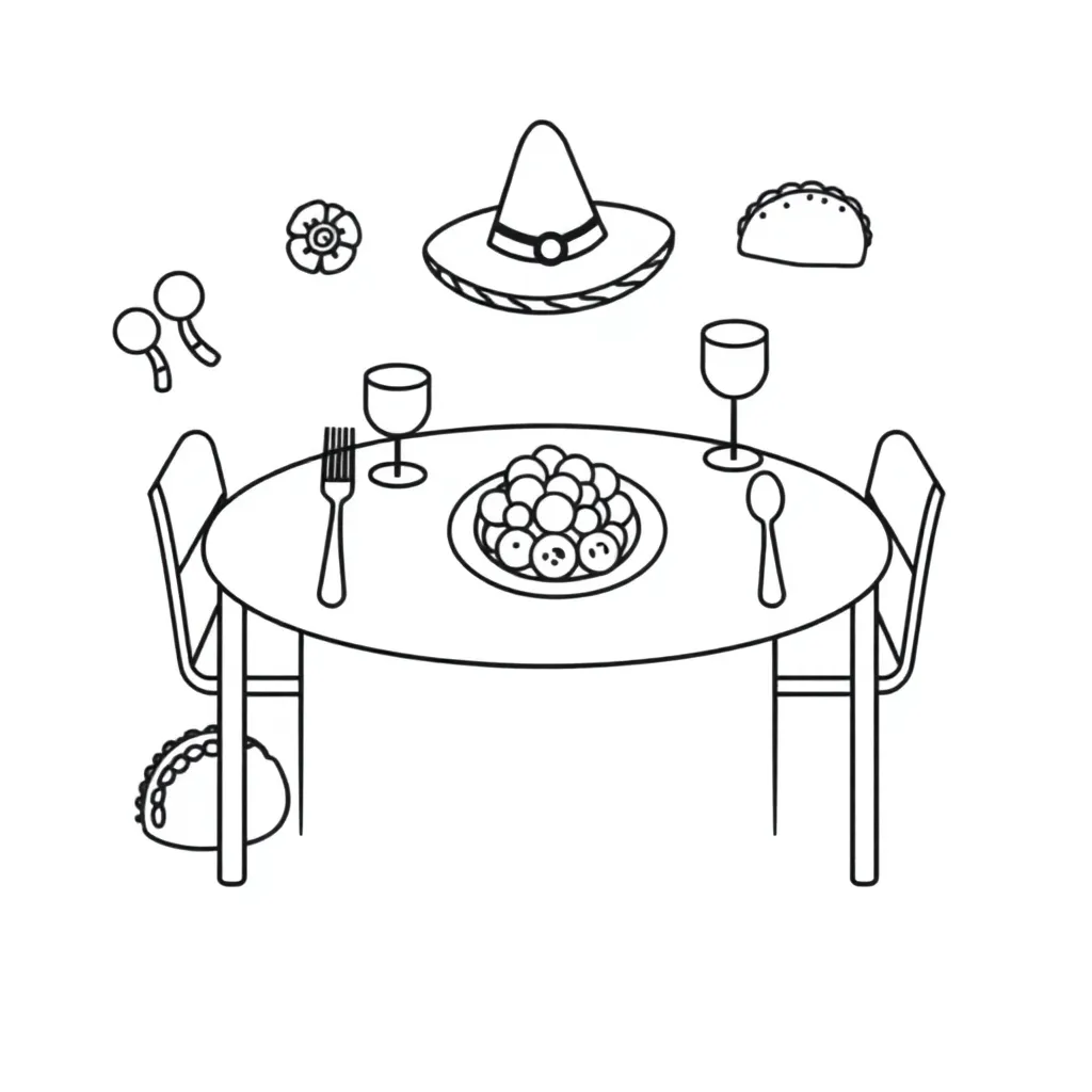 Spanish restaurant scene with table setting