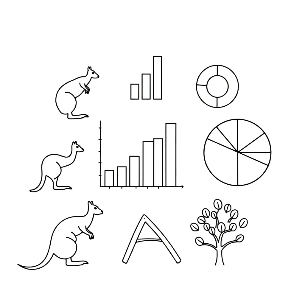 Colourful graphs and charts illustration