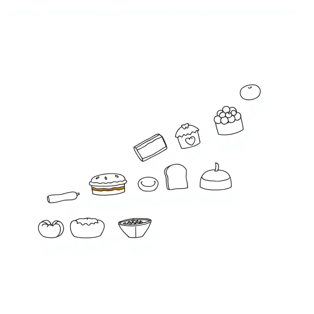 Food sales graph illustration