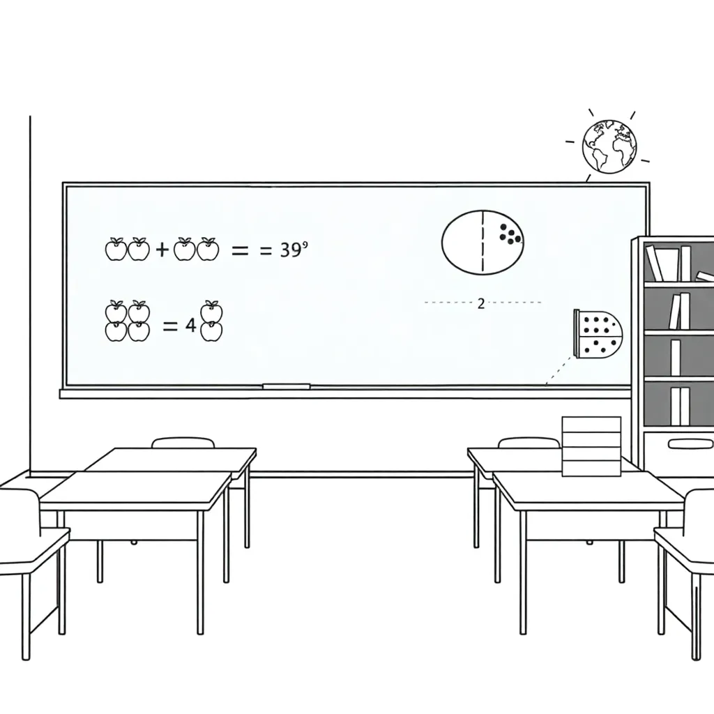 Math symbols and numbers illustration