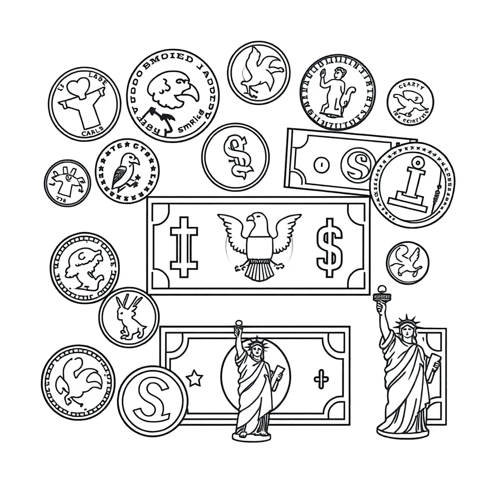 Money and coins illustration