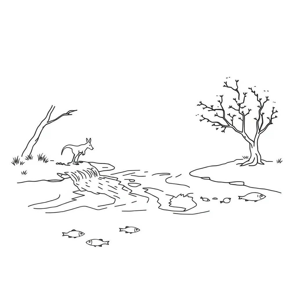 Water droplets and ice cubes illustration