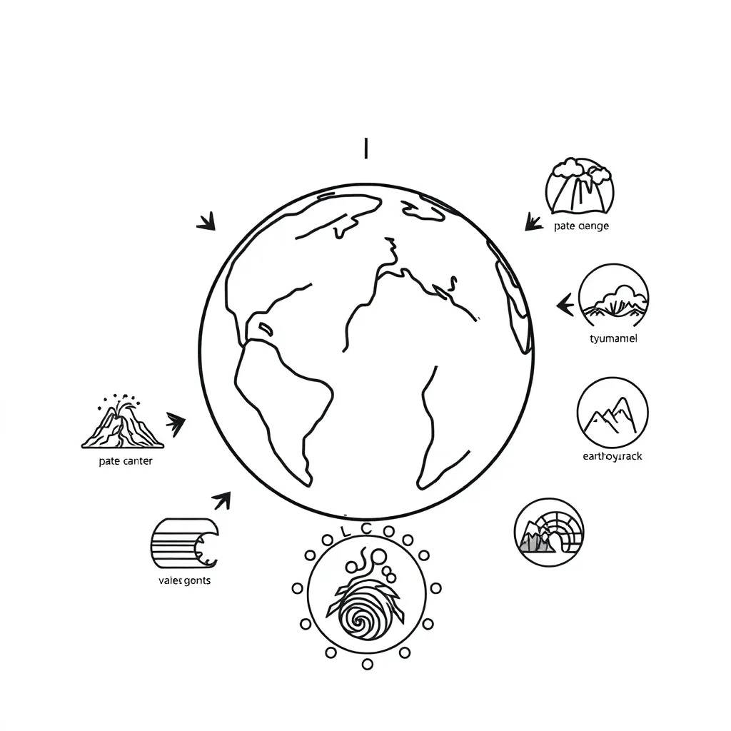 Earth's tectonic plates illustration