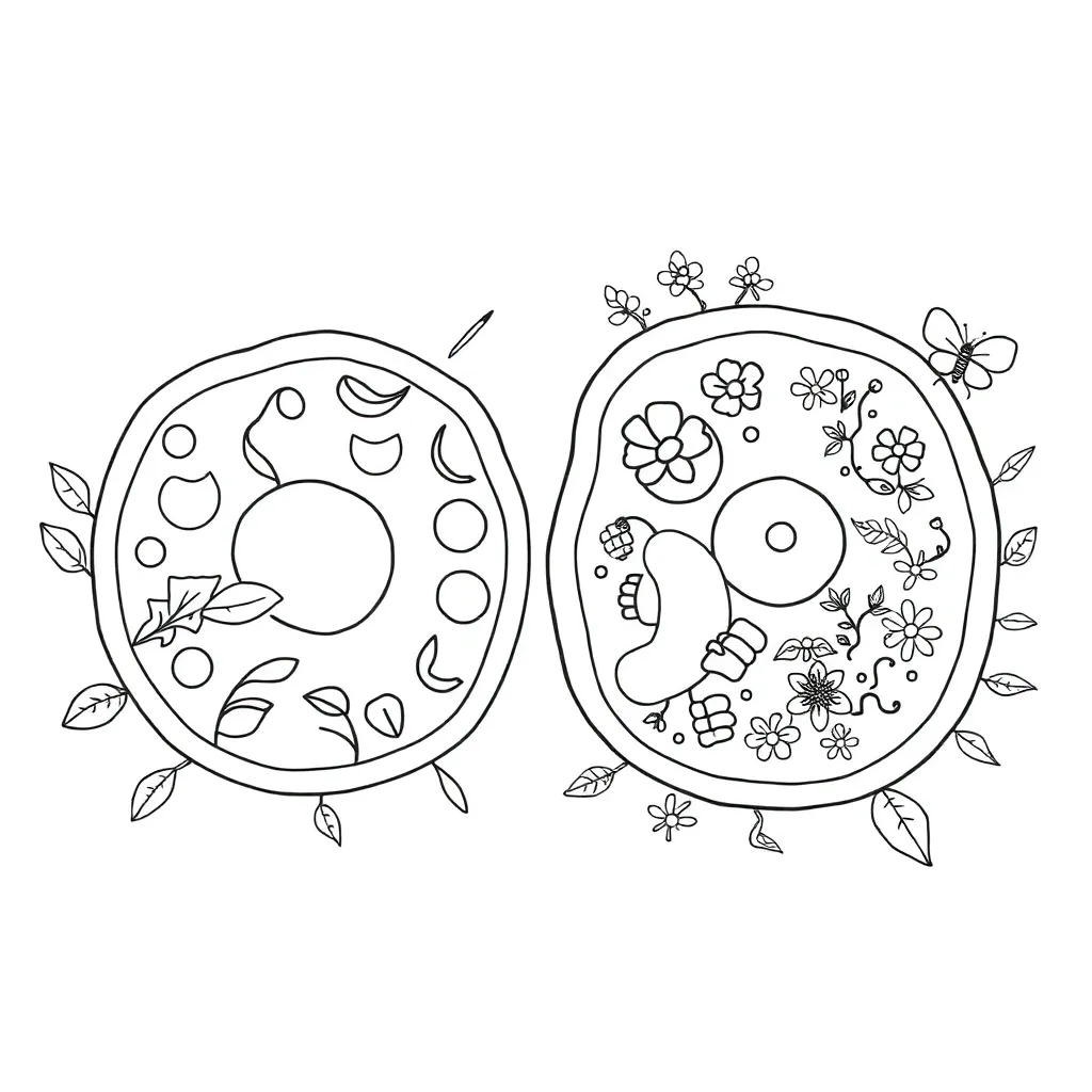 Plant and animal cell diagrams