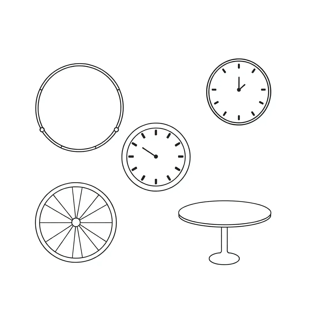 Circle with radius and diameter labeled