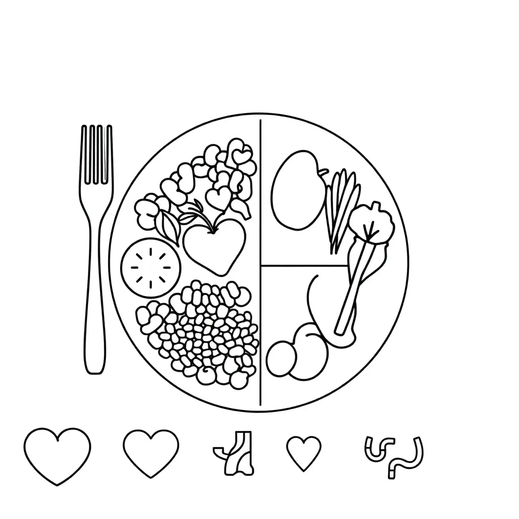 Nutrition and healthy foods illustration
