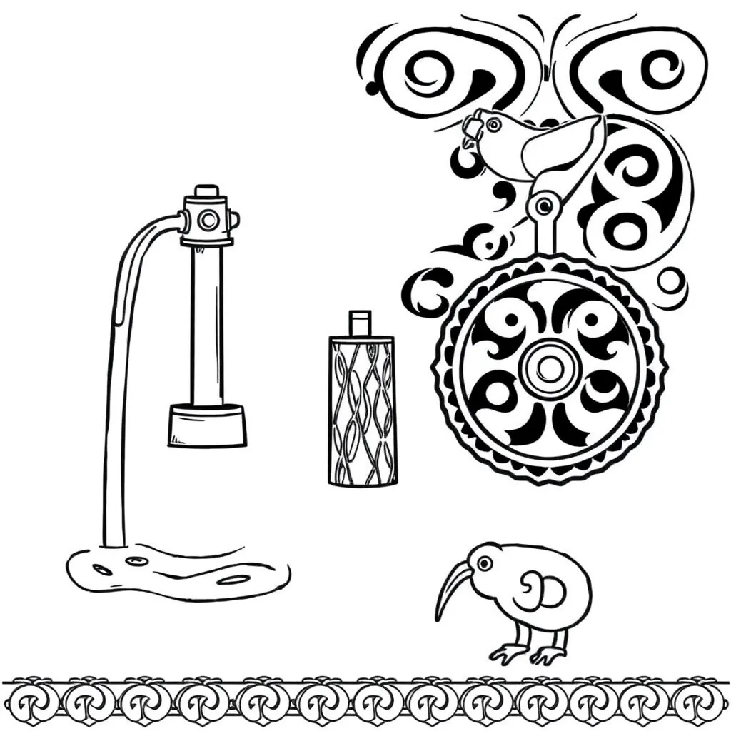 Water simple machines illustration