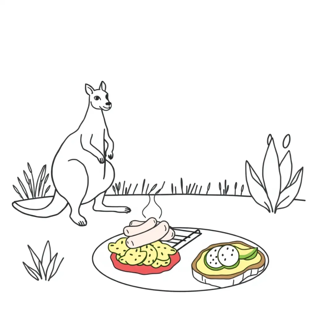 Australian food culture illustration