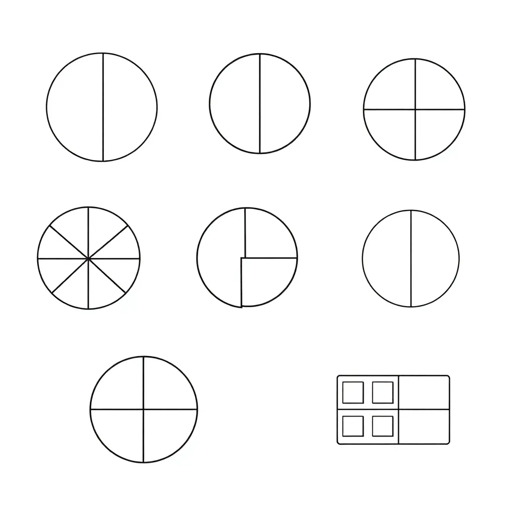 Fractions with different denominators illustration