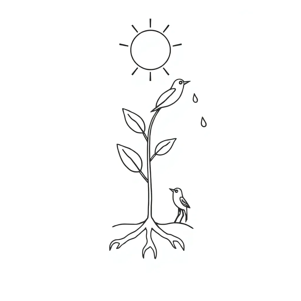 Plant growing from seed to flower
