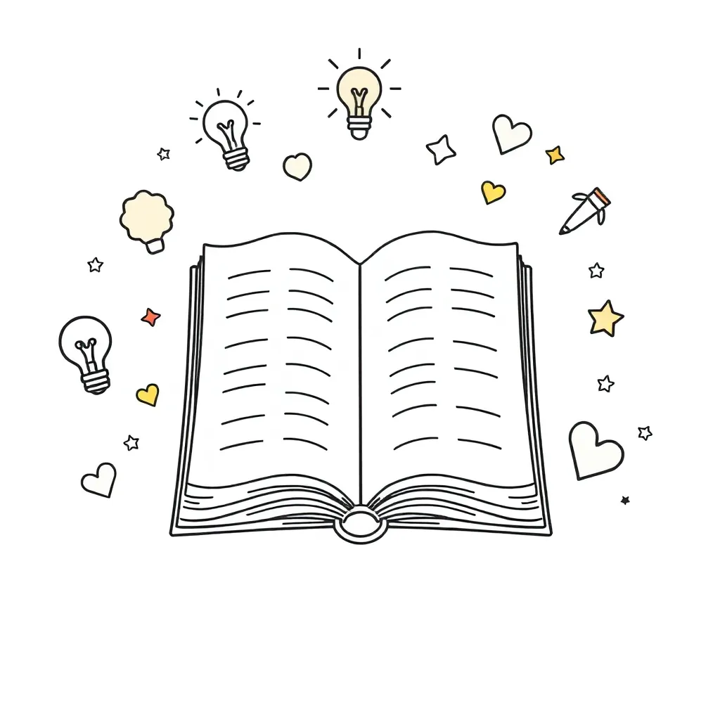 Anne Frank diary and vocabulary illustration