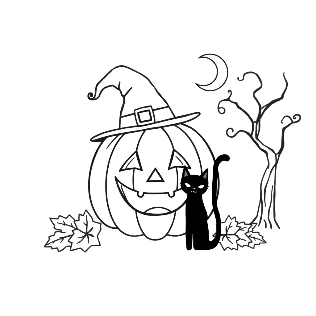Halloween pumpkin and ghost illustration
