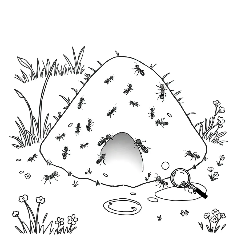 Ants working together illustration