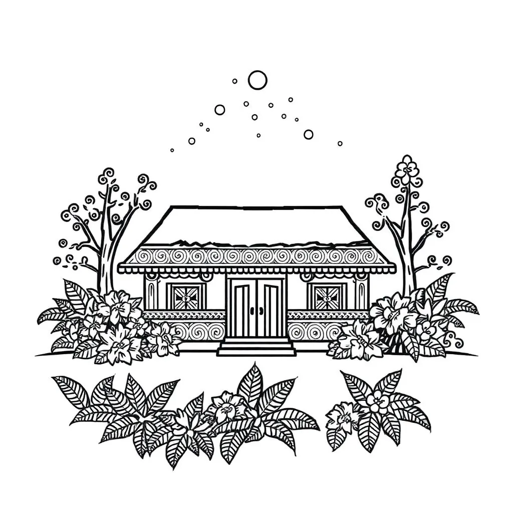 Saints with halos illustration