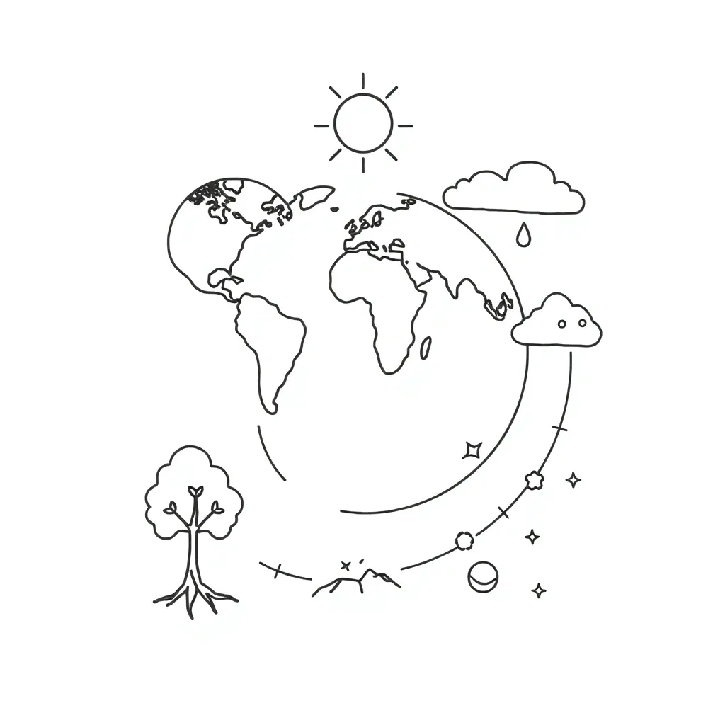 Earth and solar system illustration