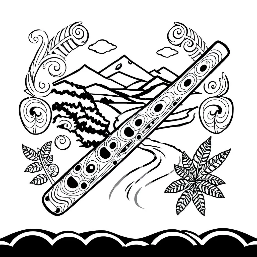 Traditional Māori koauau flute