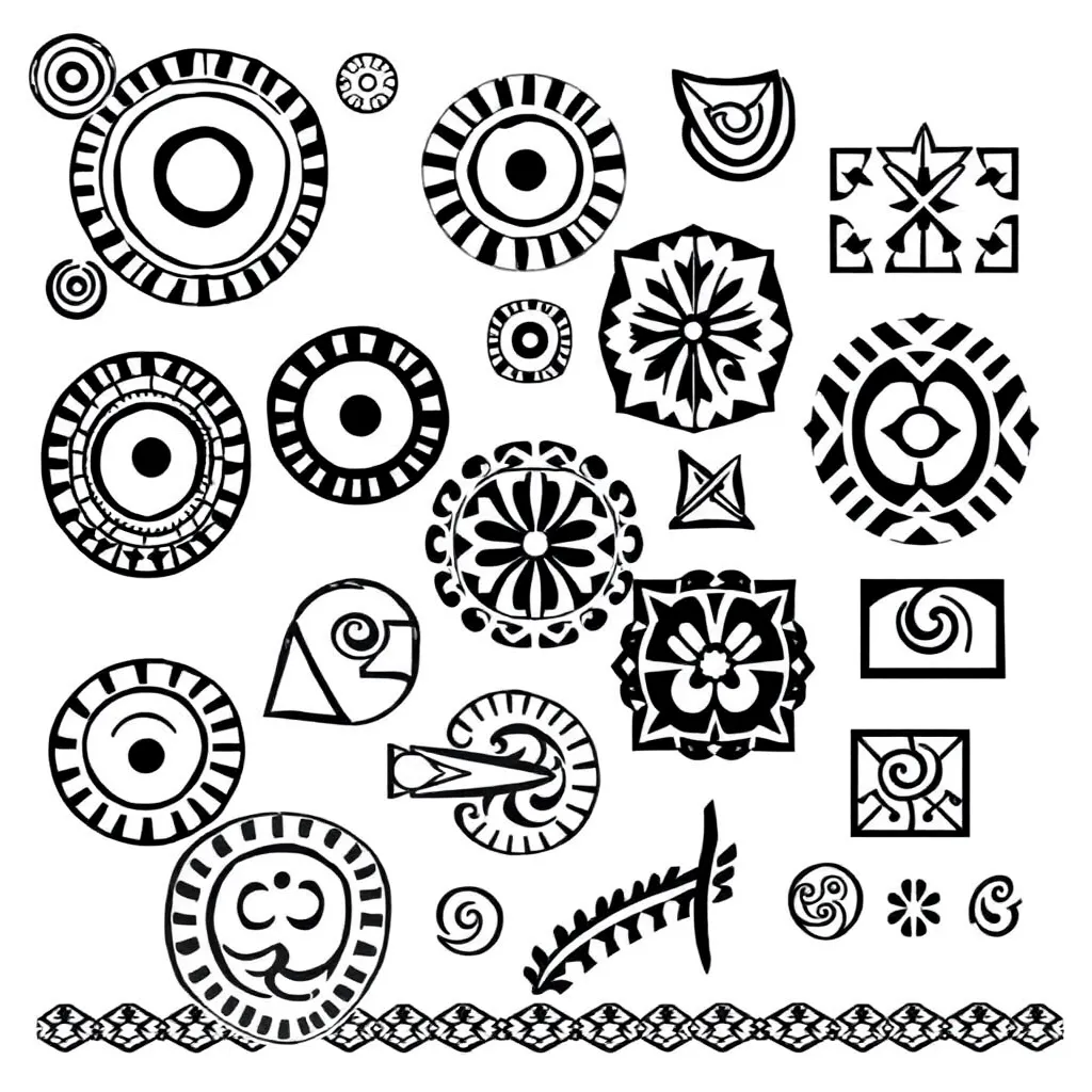 Colourful shapes in patterns