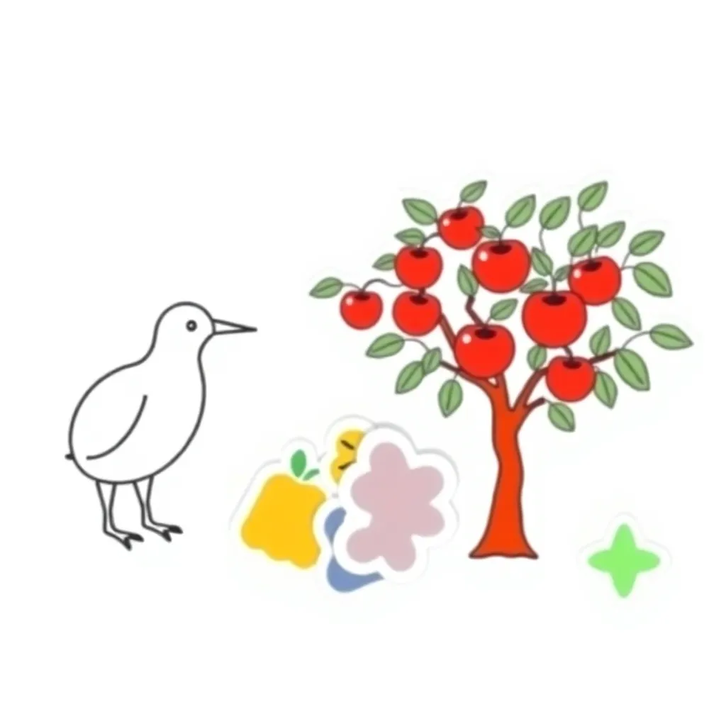 Children counting apples and stickers